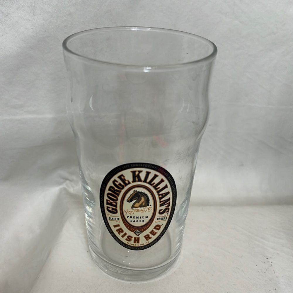George Killians Beer Glass Irish Red 16 Oz 3 In Round 5 3:4 Tall Premium Lager